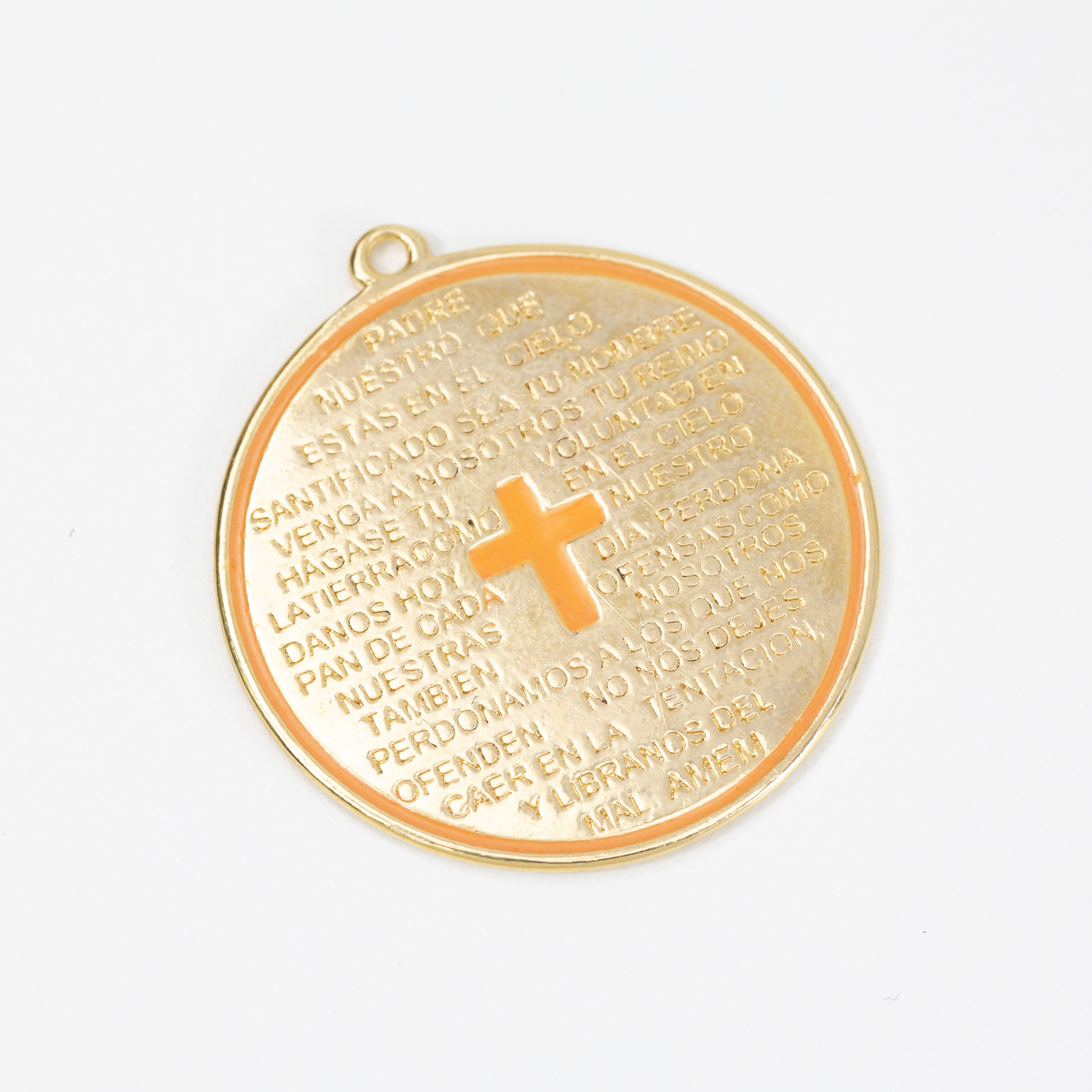 12755 Orange Padre Nuestro Pendant